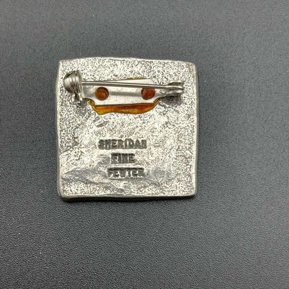 Sheridan Fine Pewter Heart Brooch Pin Artisan Look - Picture 2 of 2